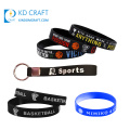 High quality custom debossed logo color filled cool sport basketball silicone wristband for promotion